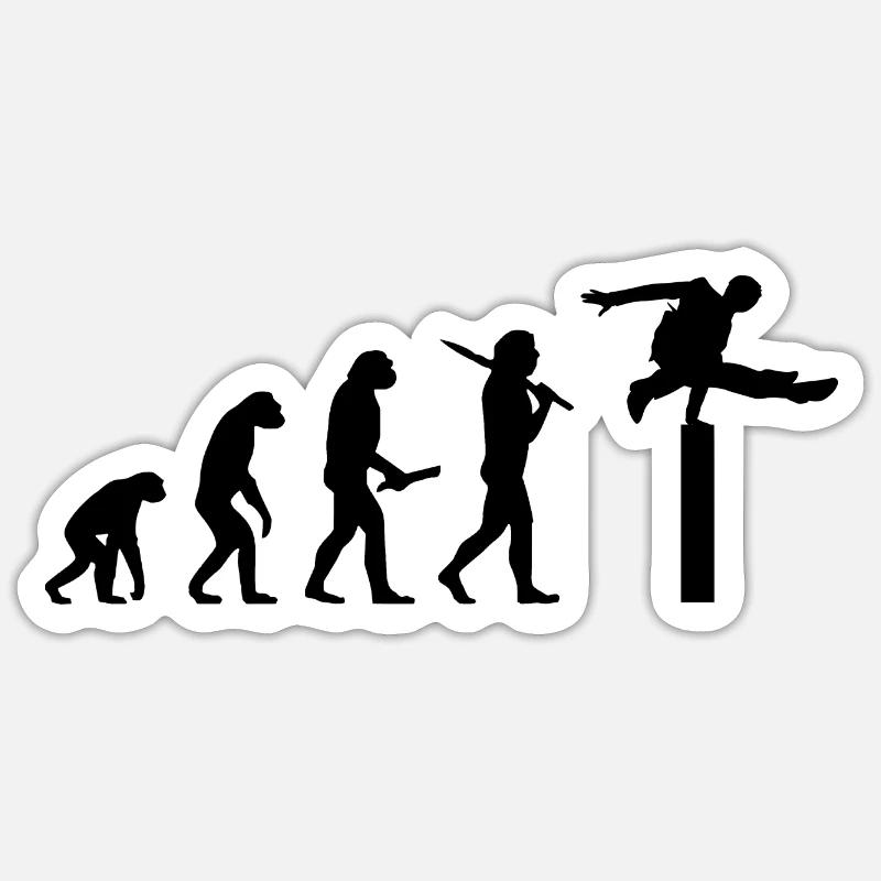 Evolution Parkour Parkourläufer Geschenk Hindernis Sticker Größe S (10 x 10 cm)