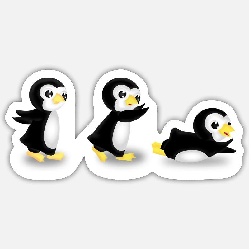 pingurun - Sticker Größe S (10 x 10 cm) - Mattweiß