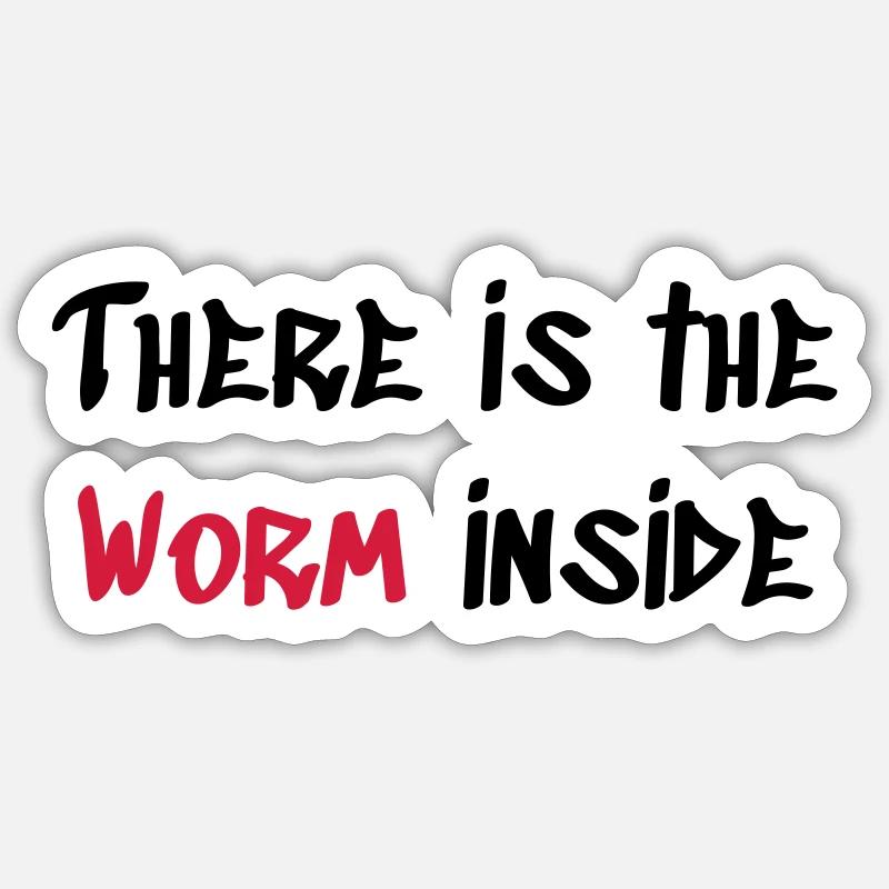 Worm inside Sticker Größe S (10 x 10 cm)