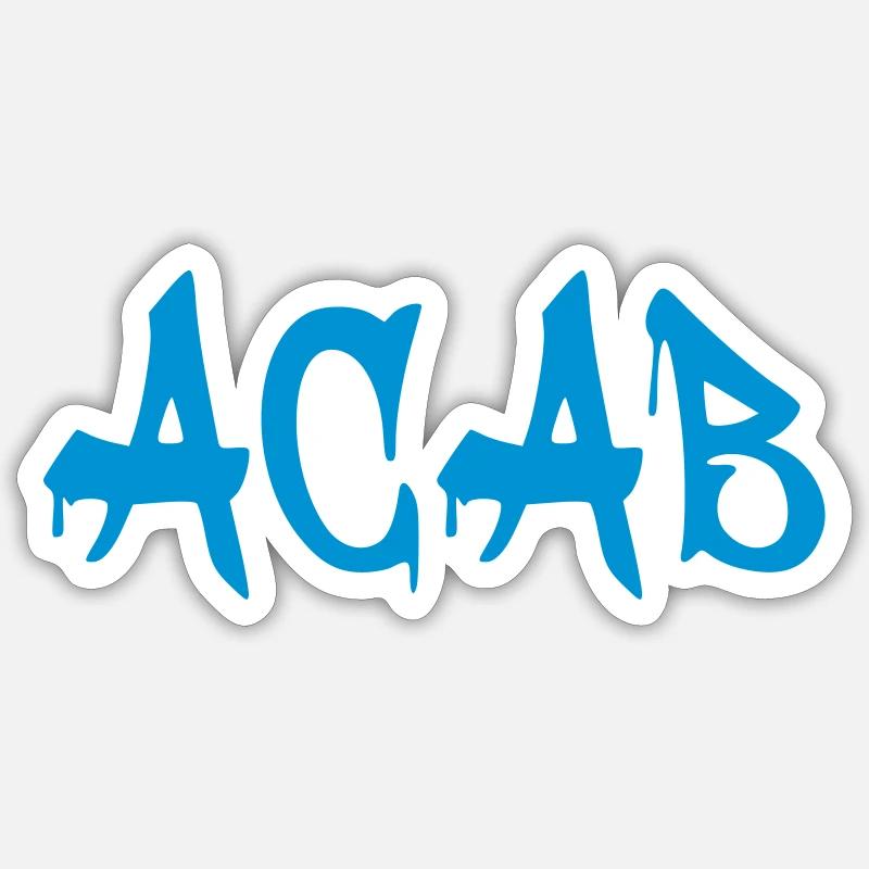 Acab - Sticker Größe S (10 x 10 cm) - Mattweiß