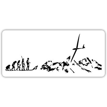 evolution glider glider glider glider - Sticker size S (10 x 10 cm) - white matte - Front
