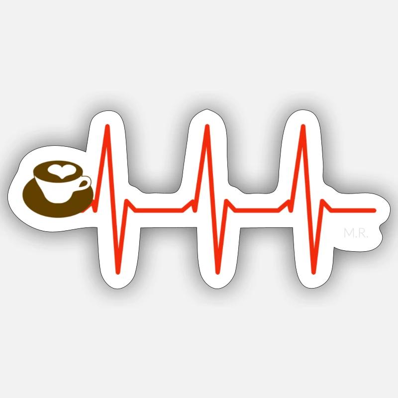 Coffee - Sticker taille S (10 x 10 cm) - blanc mat