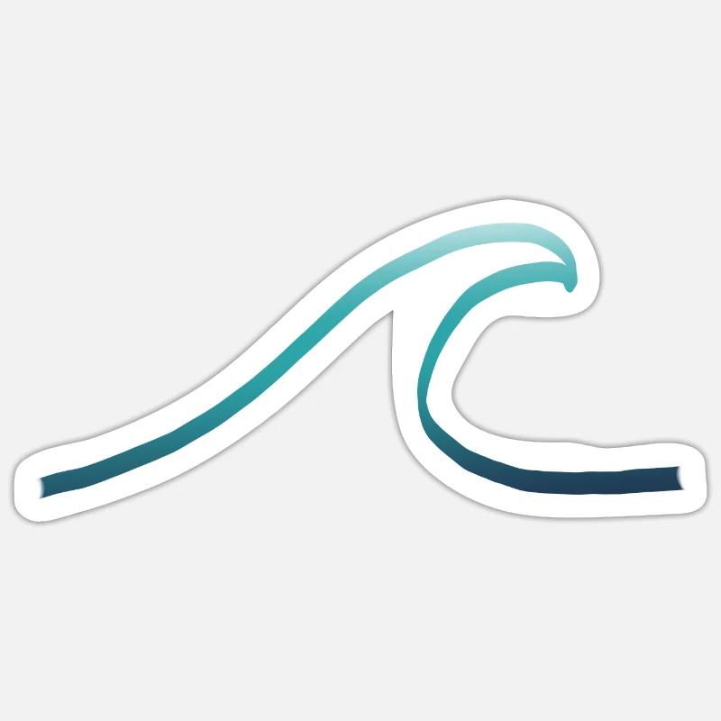 Turquoise wave Sticker taille S (10 x 10 cm)