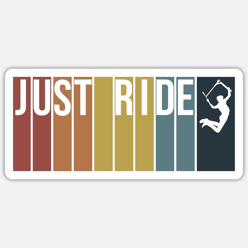 Just ride 6 - Sticker taille S (10 x 10 cm) - blanc mat