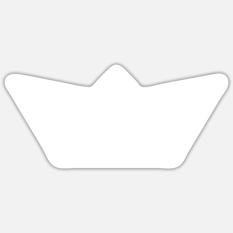 bateau en papier - Sticker taille S (10 x 10 cm) - blanc mat