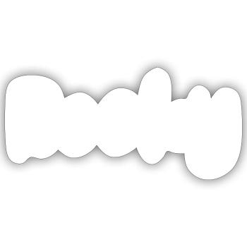 Name, font,white,rocky - Sticker size S (10 x 10 cm) - white matte - Front