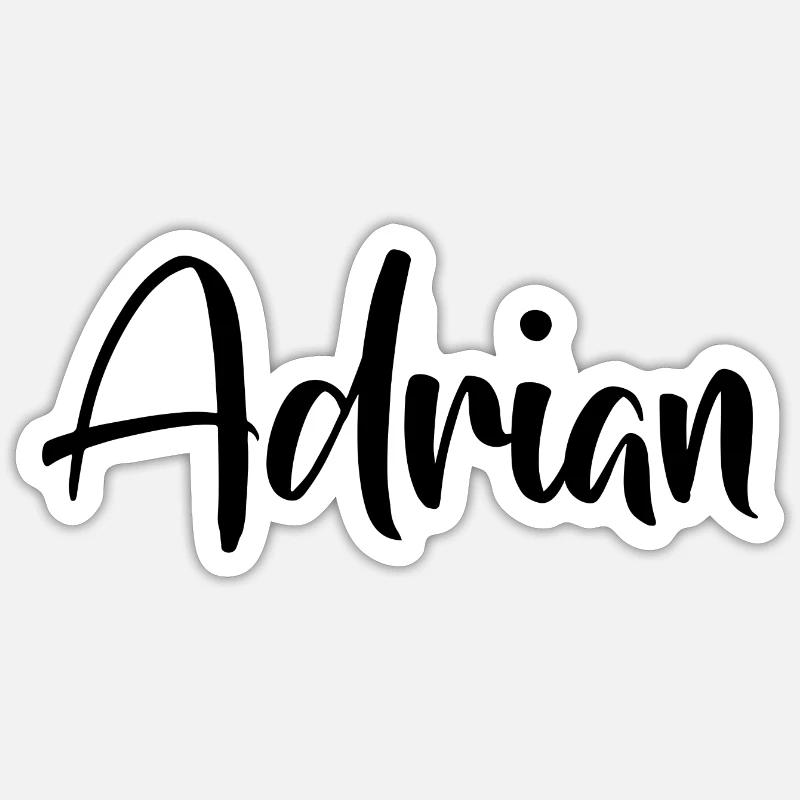 Name - Adrian - Sticker Größe S (10 x 10 cm) - Mattweiß