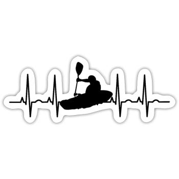 Rudern Paddel EKG Kajak Kayak Kanu Paddeln Boot - Sticker Größe S (10 x 10 cm) - Mattweiß - Vorne
