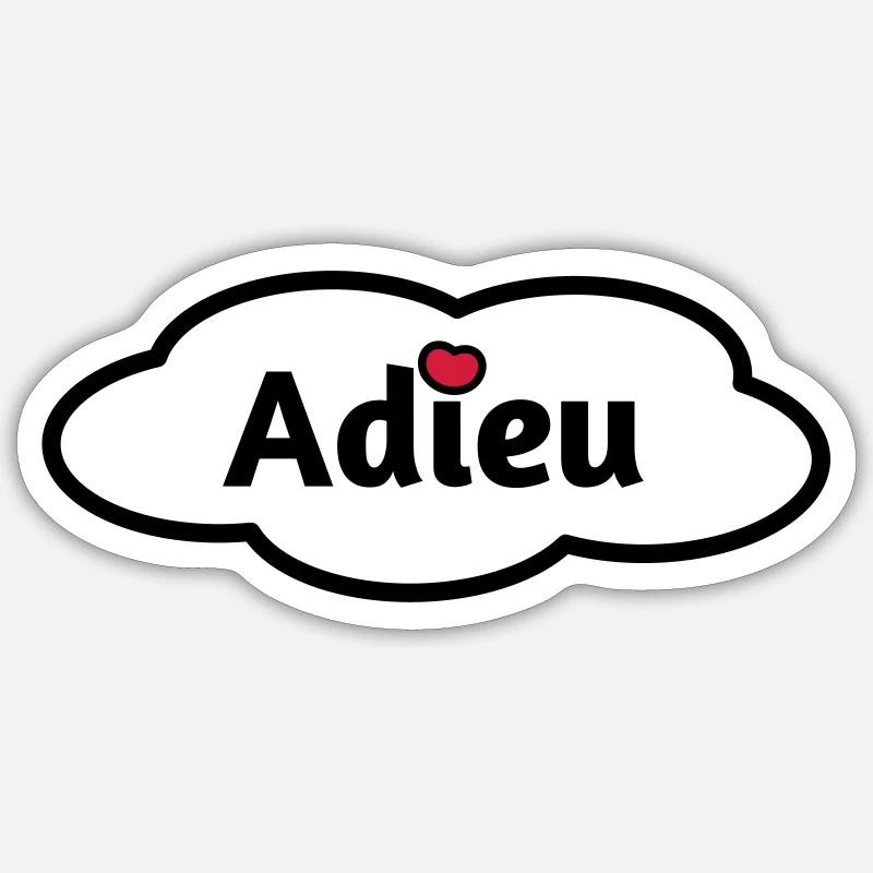 Adieu - Sticker Größe S (10 x 10 cm) - Mattweiß