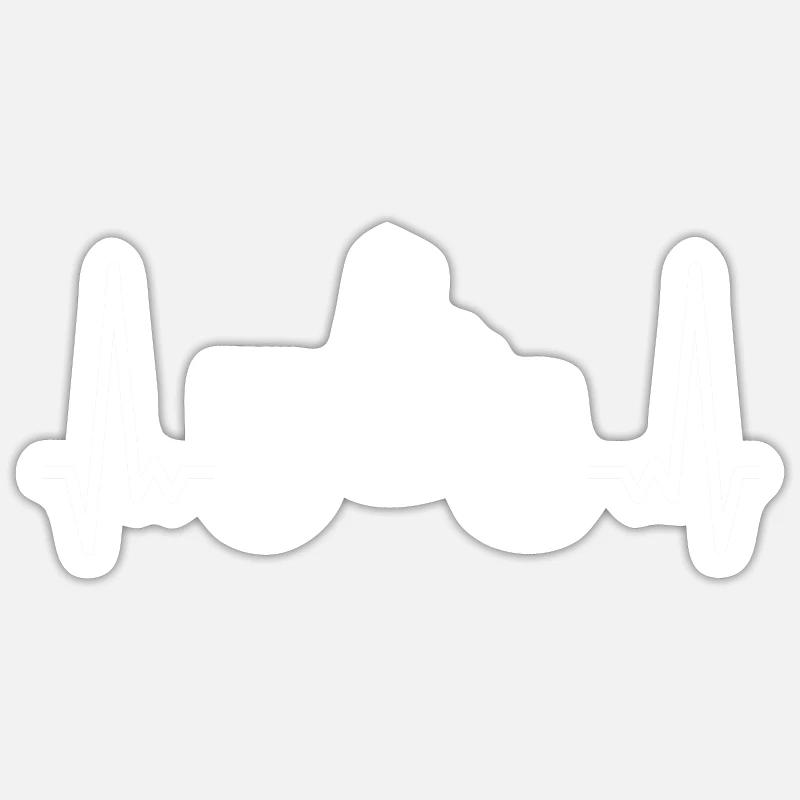 Moto - Sticker taille S (10 x 10 cm) - blanc mat