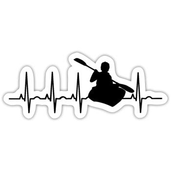 Paddeln Boot EKG Paddel Kajak Kayak Kanu Rudern - Sticker Größe S (10 x 10 cm) - Mattweiß - Vorne