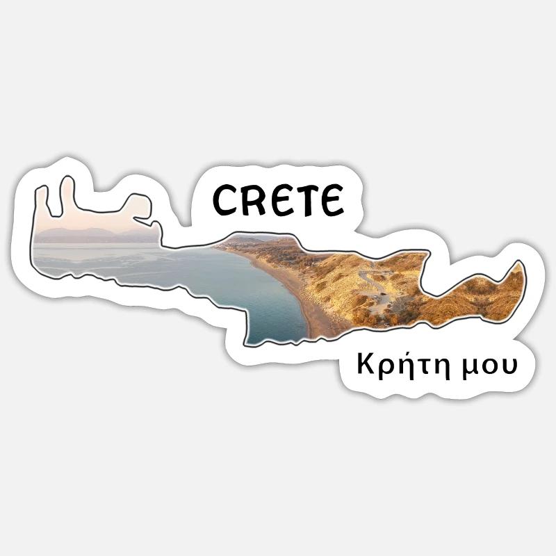 Kreta Comos Strand Sticker Größe S (10 x 10 cm)