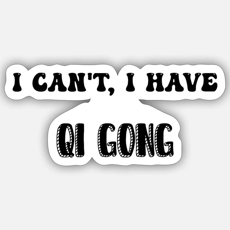 Qi gong débutant - Sticker taille S (10 x 10 cm) - blanc mat