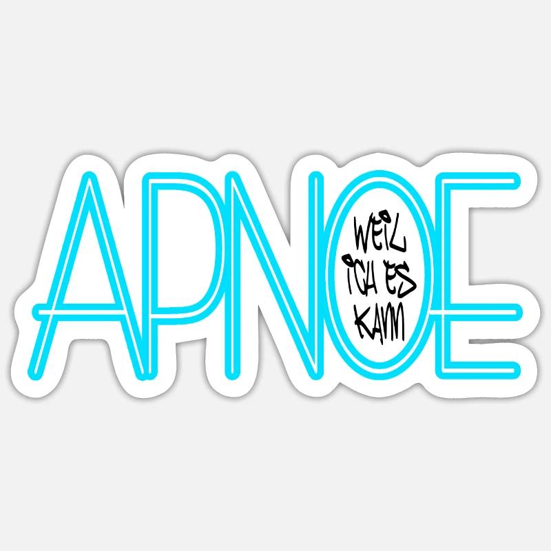 apnée parce que je peux le noir - Sticker taille S (10 x 10 cm) - blanc mat