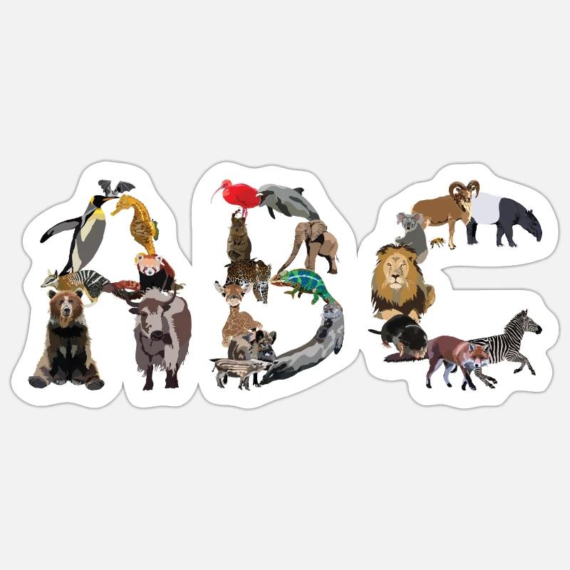 Tier ABC Sticker Größe S (10 x 10 cm)