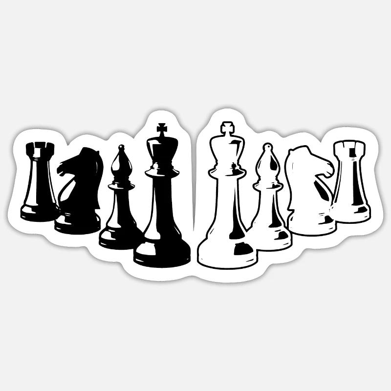 Jeu d’échecs Idées cadeaux échecs - Sticker taille S (10 x 10 cm) - blanc mat