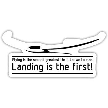 Glider Glider Glider Pilot Pilot - Sticker size S (10 x 10 cm) - white matte - Front