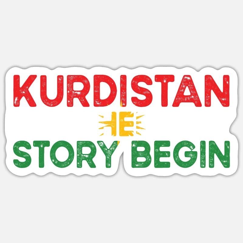 Kurdistan - Sticker størrelse S (10 x 10 cm) - mat hvid