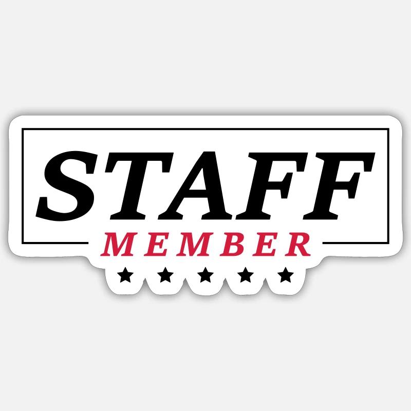 staff member - Sticker taille S (10 x 10 cm) - blanc mat