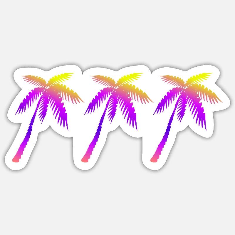 Palm trees - Sticker size S (10 x 10 cm) - white matte