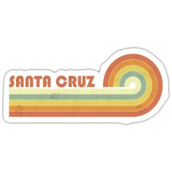 Santa Cruz 70s 80s Vintage CA Retro - Sticker Größe S (10 x 10 cm) - Mattweiß - Vorne