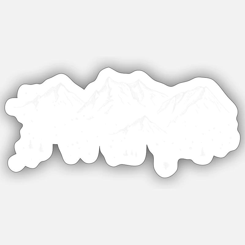 mountains - Sticker size S (10 x 10 cm) - white matte
