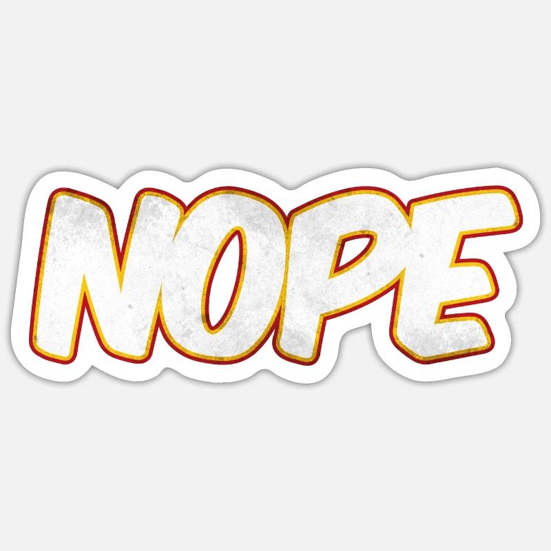 NOPE Nope nope - Sticker taille S (10 x 10 cm) - blanc mat