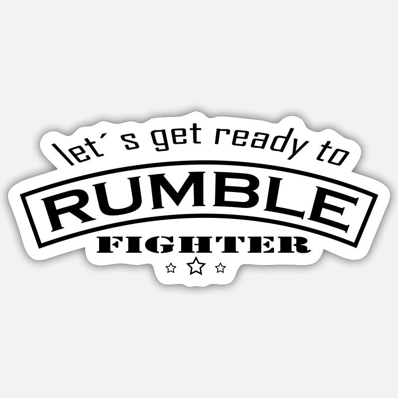 lets get ready to rumble - Sticker taille S (10 x 10 cm) - blanc mat