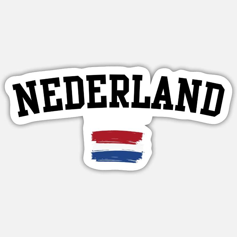 Brushstroke Dutch Flag Tee - Sticker size S (10 x 10 cm) - white matte