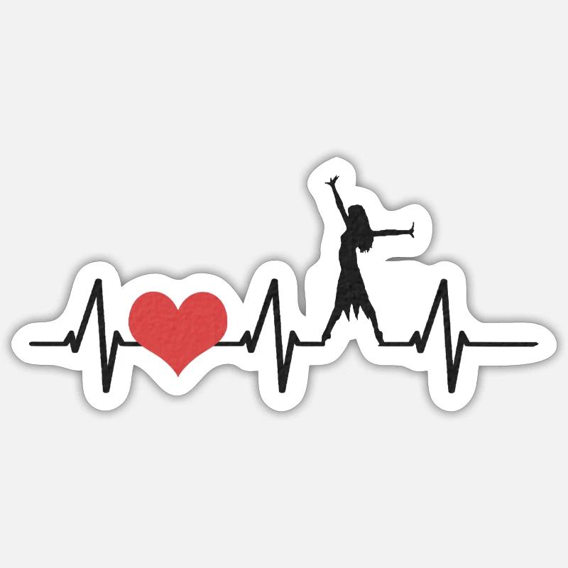 Dancer Dancing with heartbeat - Sticker size S (10 x 10 cm) - white matte