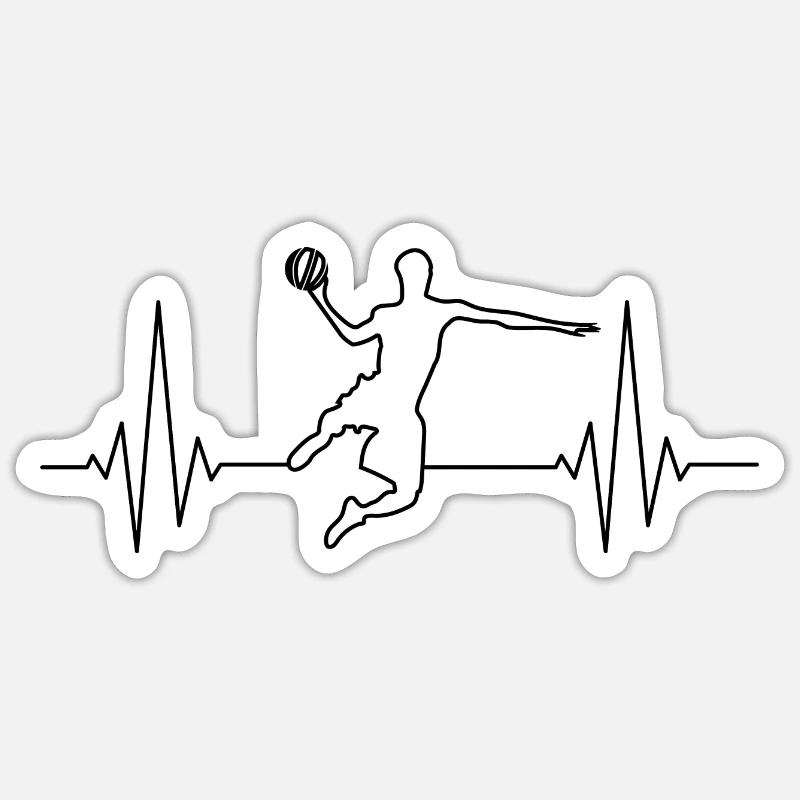 Basketteur basketteur - Sticker taille S (10 x 10 cm) - blanc mat
