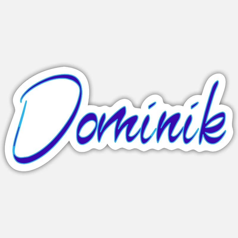Dominik - Sticker taille S (10 x 10 cm) - blanc mat