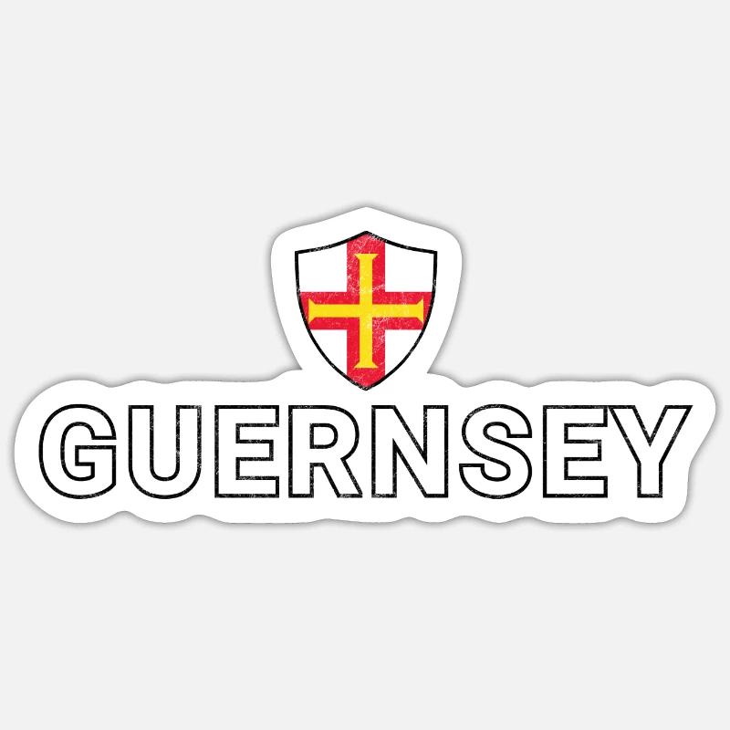 Guernsey - Sticker size S (10 x 10 cm) - white matte