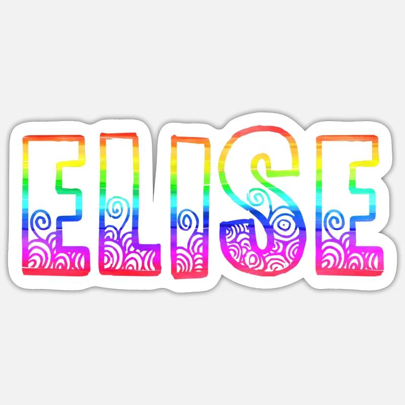 elise rs rainbow - Sticker size S (10 x 10 cm) - white matte