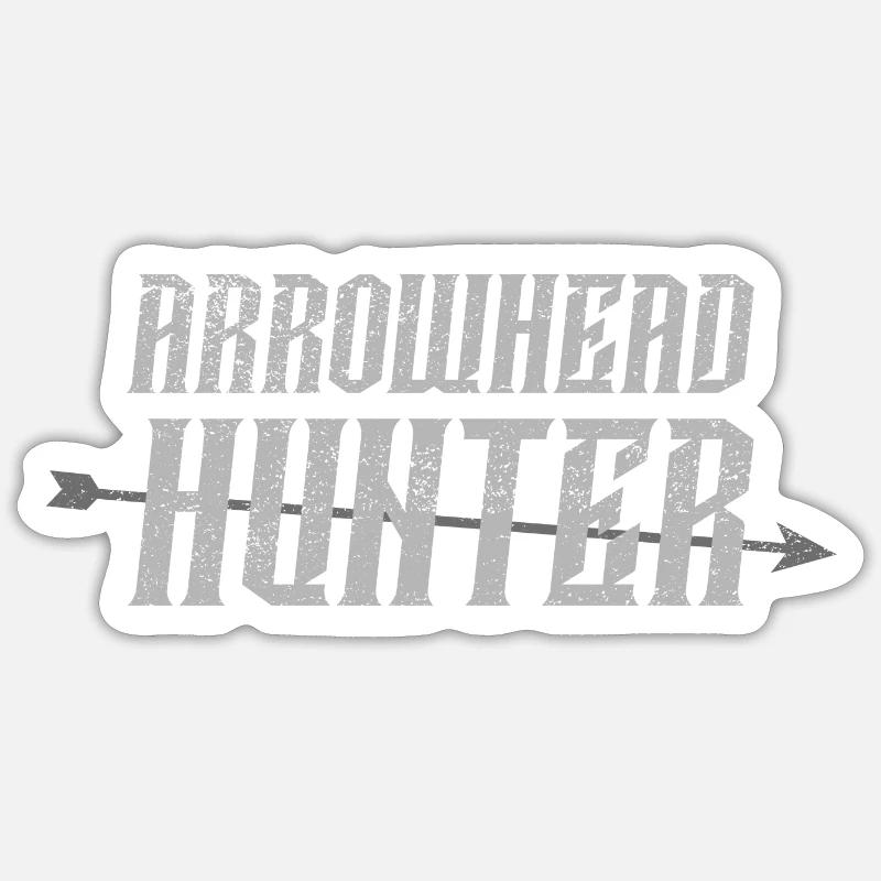 Pfeilspitzenjäger - Sticker Größe S (10 x 10 cm) - Mattweiß