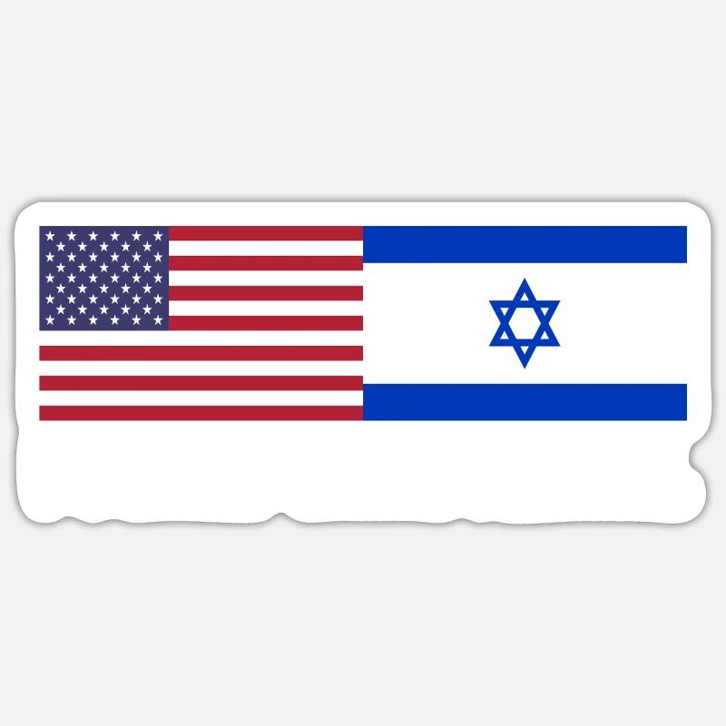 Ich stehe mit Israel Fun Gift - Sticker Größe S (10 x 10 cm) - Mattweiß