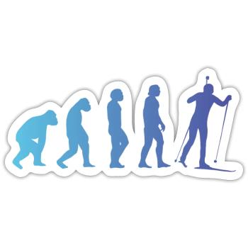 Biathlon Winter Sports Evolution Gift Biathlete - Sticker size S (10 x 10 cm) - white matte - Front