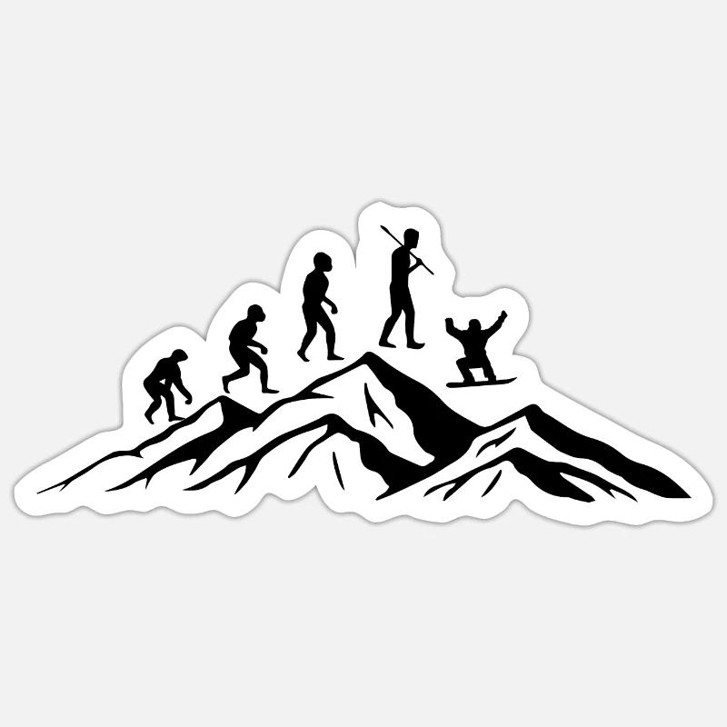 Snowboard Snowboarder - Sticker taille S (10 x 10 cm) - blanc mat