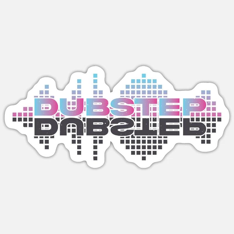 Dubstep - Sticker taille S (10 x 10 cm) - blanc mat