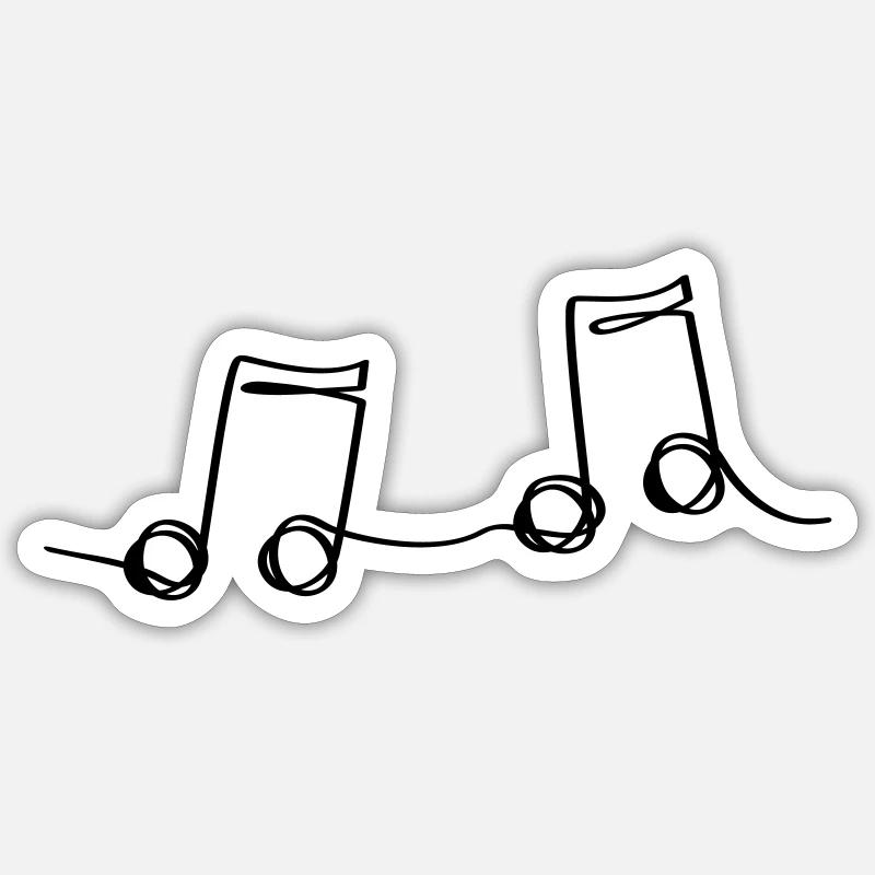 NotennotenMuster. Musik - Sticker Größe S (10 x 10 cm) - Mattweiß