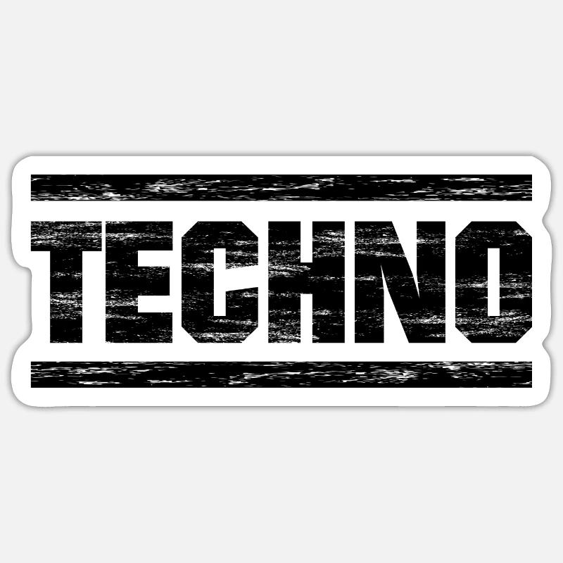 Techno - Rave - Gift - Techno merch Sticker size S (10 x 10 cm)