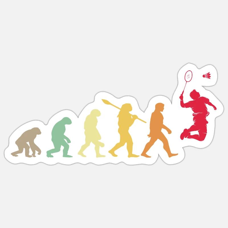 Evolution Badminton Gift For Badminton Players - Sticker size S (10 x 10 cm) - white matte