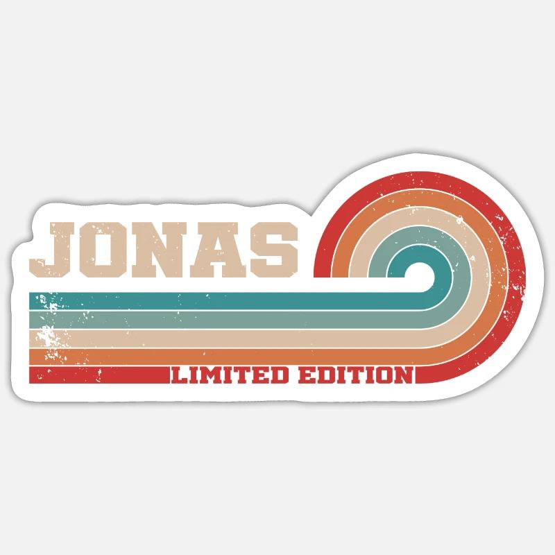 Jonas Name I Retro First Name Cool Sticker size S (10 x 10 cm)
