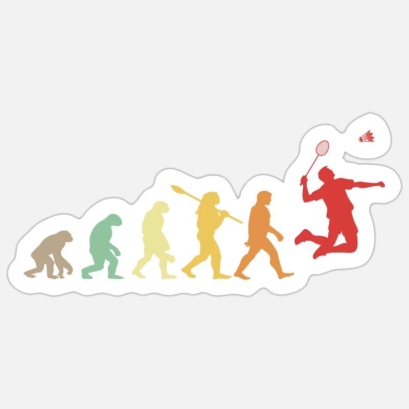 Évolution Badminton Cadeau Pour Joueurs Badminton Sticker taille S (10 x 10 cm)