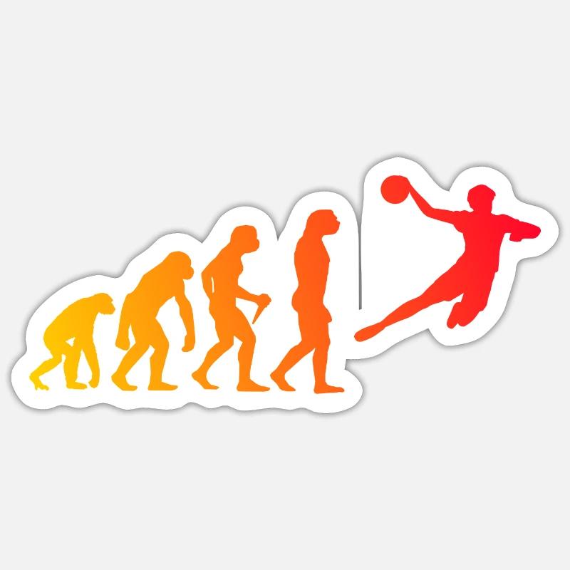 Handball Kinder Evolution Handball Spieler Herren - Sticker Größe S (10 x 10 cm) - Mattweiß