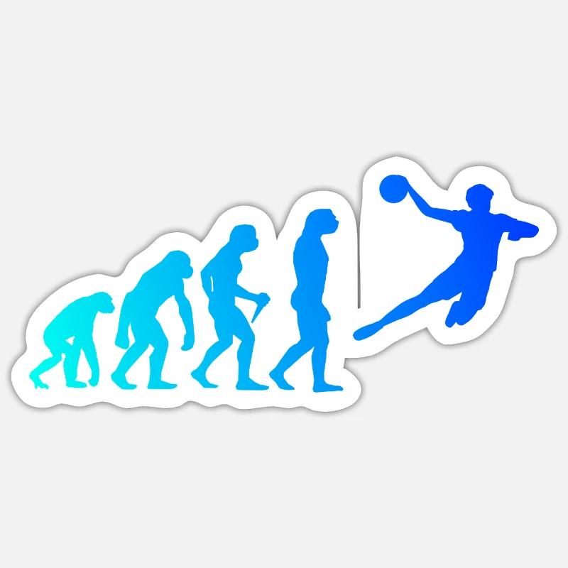 Handball Evolution Kinder Handballspieler Herren D Sticker Größe S (10 x 10 cm)