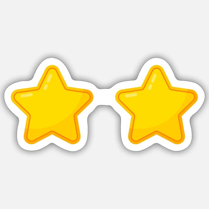 Two star symbol 2 - Sticker size S (10 x 10 cm) - white matte