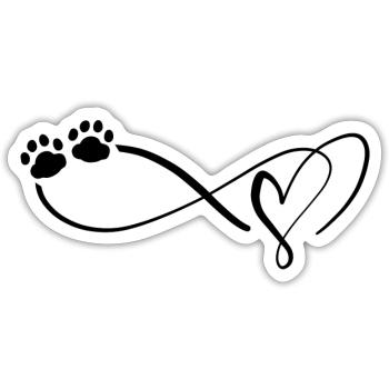 Cat Paw Heart Cat Owner Cat Lover - Sticker size S (10 x 10 cm) - white matte - Front