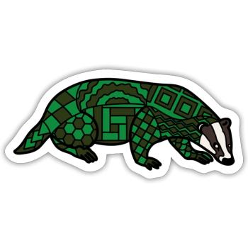 ZenDoodle "Badger" - Sticker size S (10 x 10 cm) - white matte - Front
