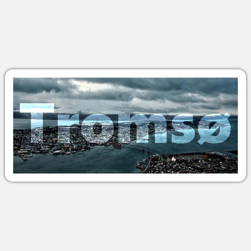 Tromsø - die Perle am Polarkreis - Sticker Größe S (10 x 10 cm) - Mattweiß